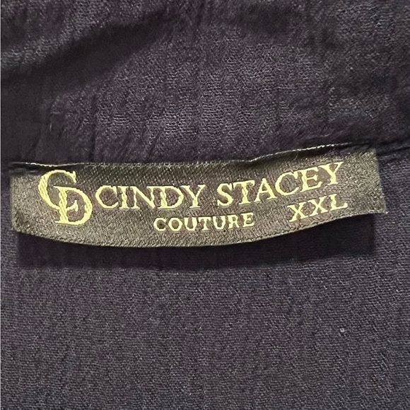 CINDY STACEY couture Embellished Long Sleeve Dress with Mandarin Collar XXL - Picture 2 of 10